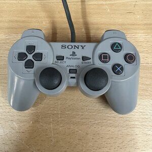 Sony PlayStation PS1 Official OEM Gray Analog Controller SCPH-1200 TESTED